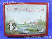 HET GROOTE GANZEBORD (Das grosse Gänsespiel) mit tollen Massefiguren, AS (Verlag Adolf Sala), ca.1910