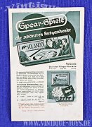 Werbeprospekt Spear-Spiele, Verlag J.W.Spear & Söhne, ca.1930