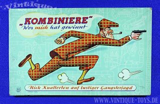 "KOMBINIERE" - NICK KNATTERTON AUF LUSTIGER GANGSTERJAGD Brettspiel, S&S (Schwager & Steinlein / Nürnberg), ca.1955